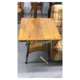 24" x 24" x 28” Square Parlor Table With Brass