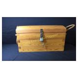 Oak Wood Trunk With Rope Handles with Lock And Key