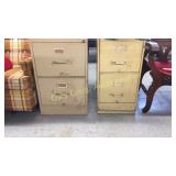 Pair Of 2 Drawer File Cabinets Metal