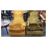 Pair Of Broyhill Gold And olive Green High Back