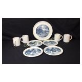 Currier & Ives Cake & Coffee Set