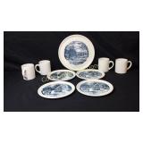 Currier & Ives Cake & Coffee Set