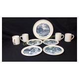 Currier & Ives Cake & Coffee Set
