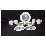 Currier & Ives Cake & Coffee Set