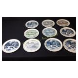 10 Currier & Ives Serving Plates