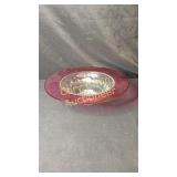 Round Bowl 12 5/8” King Crown Ruby Flash