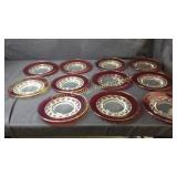 11 8 3/8” Lunch Plates King Crown Ruby Flash