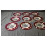 9 6” Saucers King Crown Ruby Flash