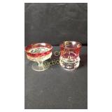 4” Candle Holder With 3” Chimney King Crown Ruby