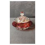 Candy Dish With Lid King Crown Ruby Flash