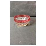 5" Cereal Bowl King Crown Ruby Flash Thumbprint