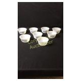 8 Currier & Ives Milk Glass Custard Cup