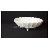 Milk Glass Bowl with Four Feet