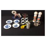 4 White China Coasters BI Design, 2 Coffee