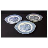 Currier & Ives 10 1/2" Chop Plates