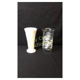 Milk Glass Vase, Clear Candle Lamp Chimney