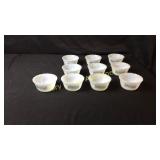 Currier & Ives Milk Glass Custard Cups