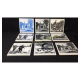 9 Currier & Ives Tiles