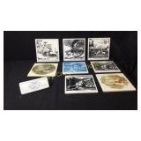 8 Currier & Ives Tiles, Little Currier & Ives sign