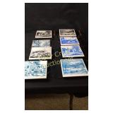 8 Currier & Ives Tiles With Stands