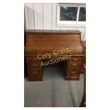 54" W x 19" D x 46" T 2 Piece S Scroll Desk Nice