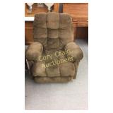 Brown Cloth Rocker Recliner Chair