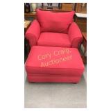 Alan White Red Chair With Ottoman