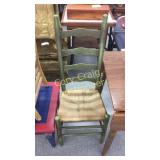 Ladder Back Chair, School Desk, Red And Blue