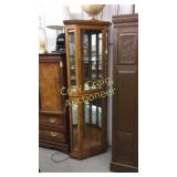 Corner Lighted Cabinet w/ Glass Shelves, 76"T