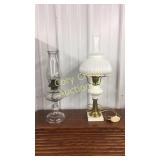 2 Oil Lamps 1 Converted to Electric