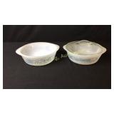 2 Currier & Ives Casserole Dishes, One Lid