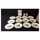 Currier & Ives Cake Plates, Salt & Pepper