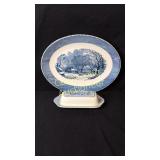 Currier & Ives Serving Plate, Butter Dish