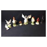 Assorted figurines. Duck, Birds, Horse, Chickens