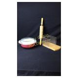 Rolling Pen, Pyrex Bowl W/ Lid & Stand, Bread