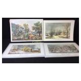 Currier & Ives American Winter Scenes Table Mats