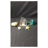 Avon Glass Hat, 2 Turtles, Religious Window