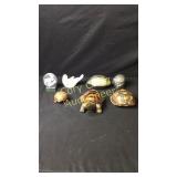 2 Turtles, Metal Snail w/ Storage, Metal Nut