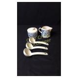 Currier & Ives Creamer & Sugar 3 Soup Ladles