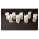 8 Currier & Ives Water Glass
