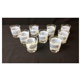 9 Currier & Ives Juice Glasses