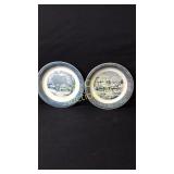 2 Currier & Ives Pie Plates