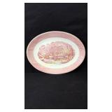 Pink Currier & Ives Meat Platter