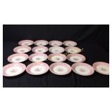 17 Pink Currier & Ives Saucers