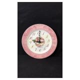 Pink Currier & Ives Clock