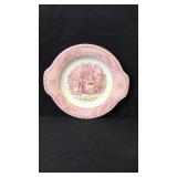 Pink Currier & Ives Chop Plate