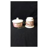 Pink Currier & Ives Lidded Sugar bowl,