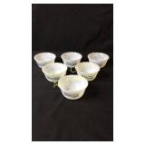 6 Currier & Ives Custard Cups