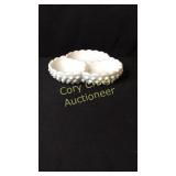 Fenton Milk Glass Divided Relish Bowl