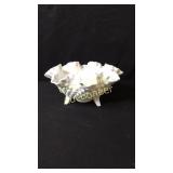 Fenton Milk Glass Fluted Footed Bowl